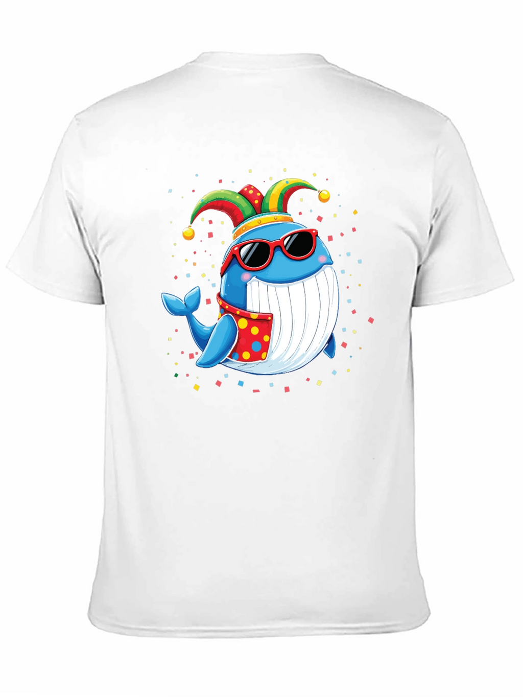 Whimsical Whale T-Shirt: Fun & Festive Cartoon Design
