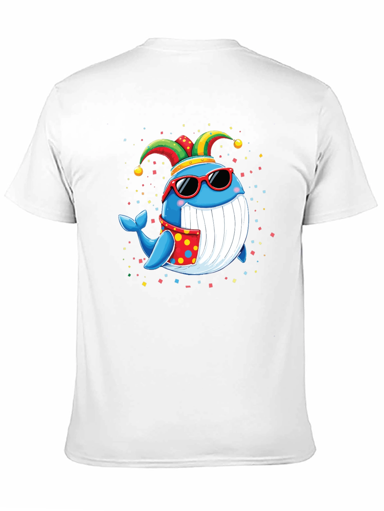Whimsical Whale T-Shirt: Fun & Festive Cartoon Design