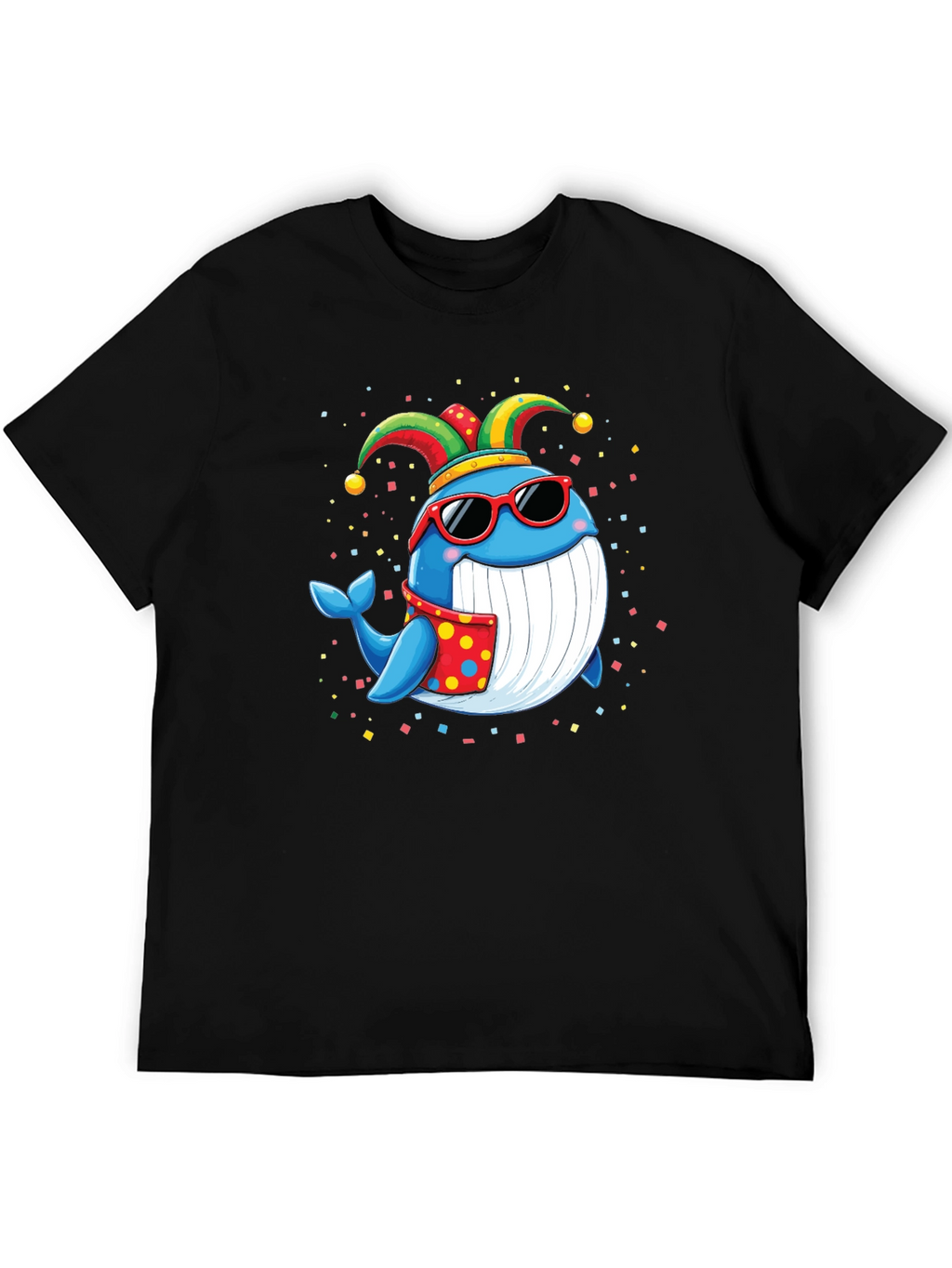 Whimsical Whale T-Shirt: Fun & Festive Cartoon Design