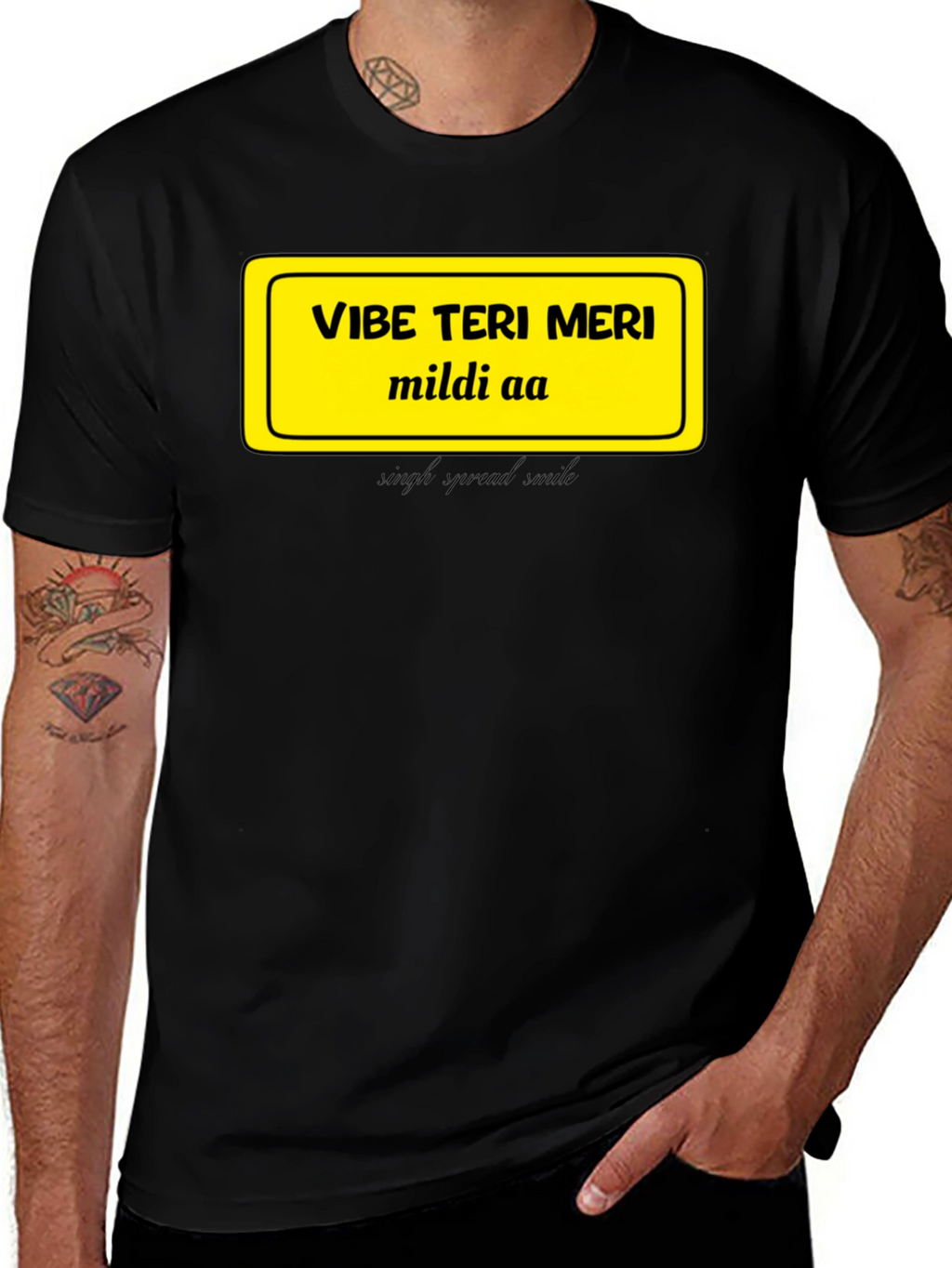Vibe Teri Meri T-Shirt - Casual Black Tee