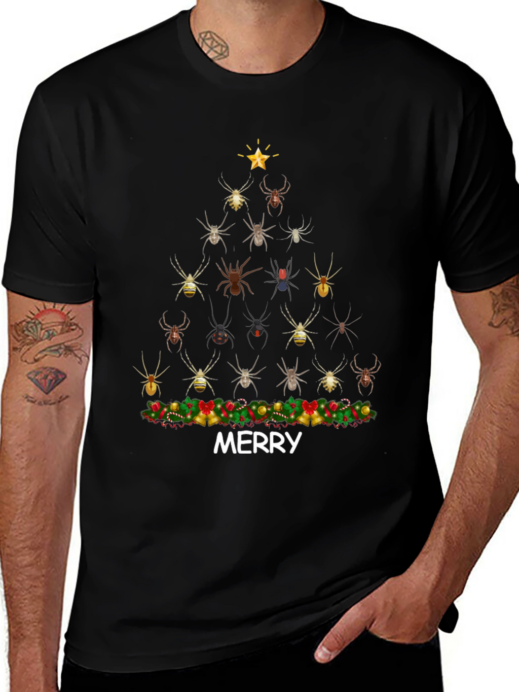 Spider Christmas Tree Graphic Tee