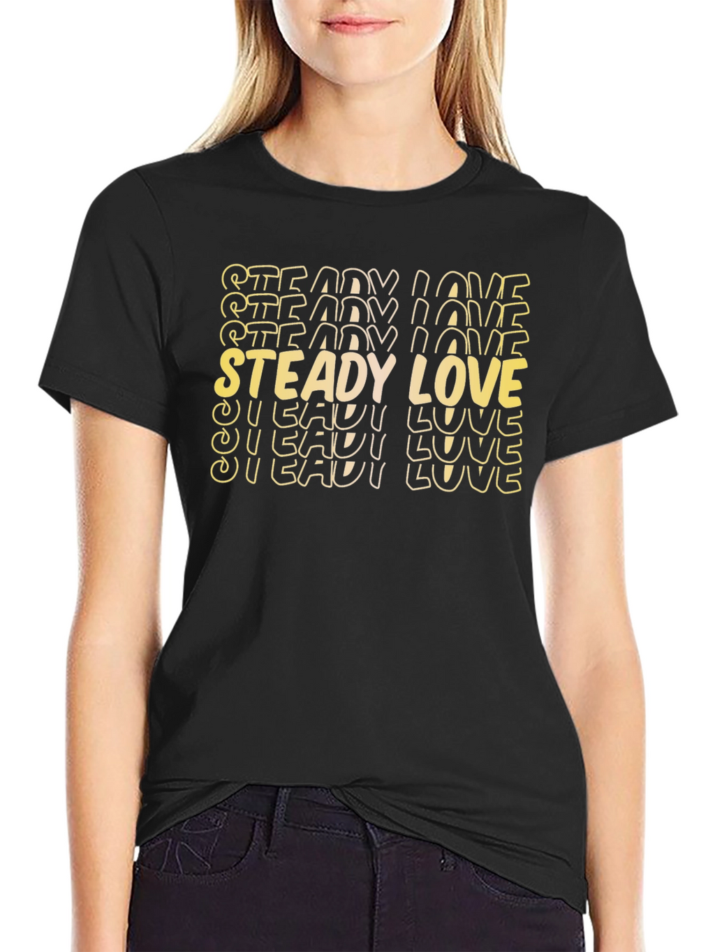 Steady Love Graphic Tee - Trendy Black T-Shirt
