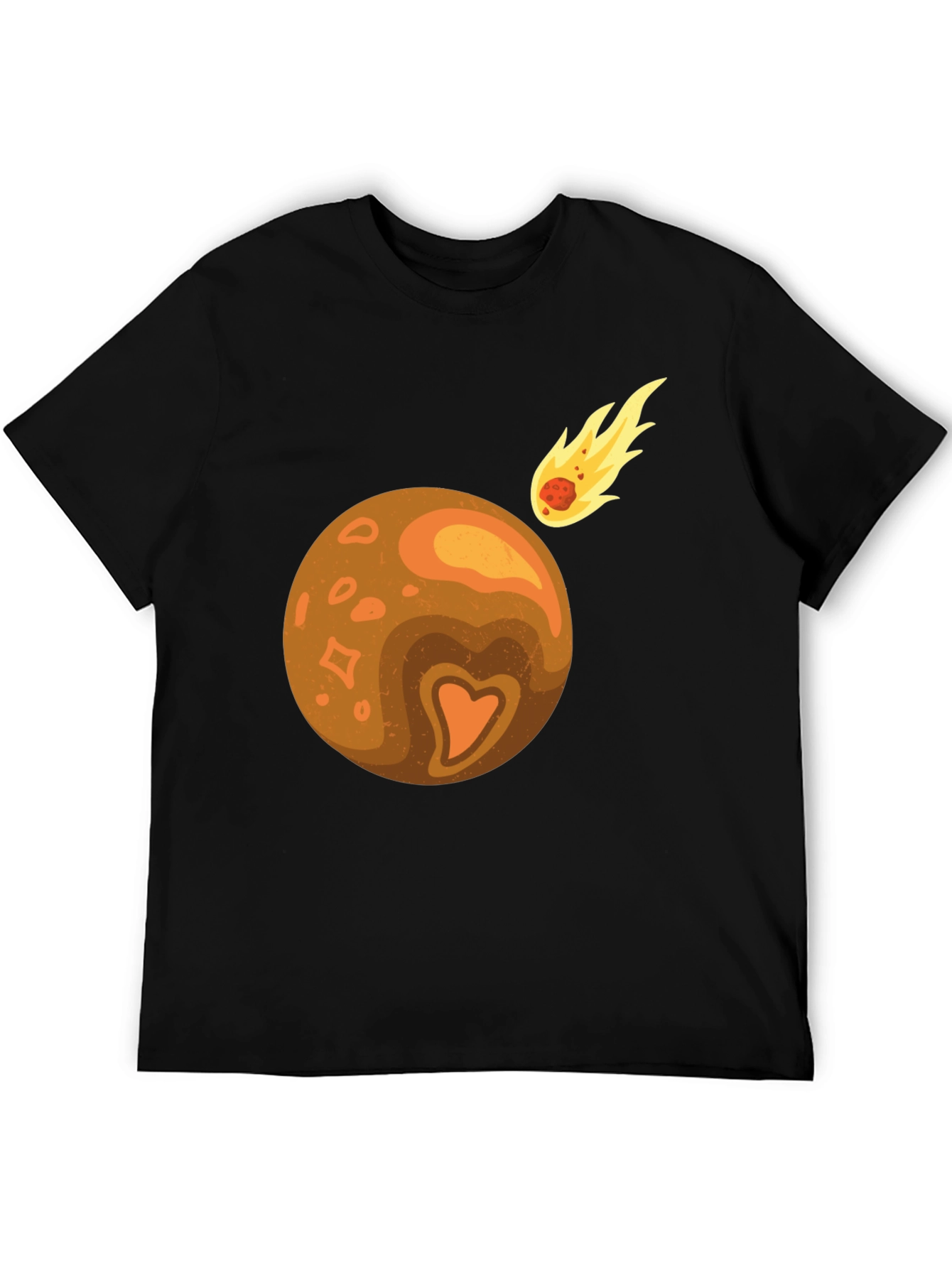 Planet & Comet Graphic Tee - Black Cotton Blend