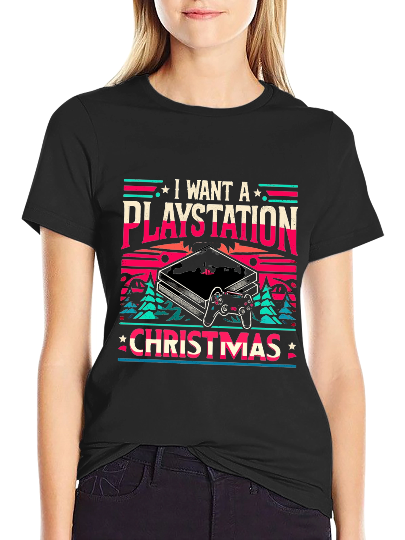 I Want A Playstation Christmas T-Shirt