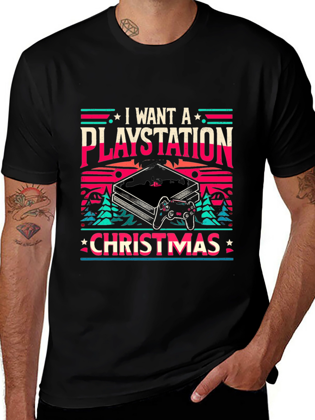 I Want A Playstation Christmas T-Shirt