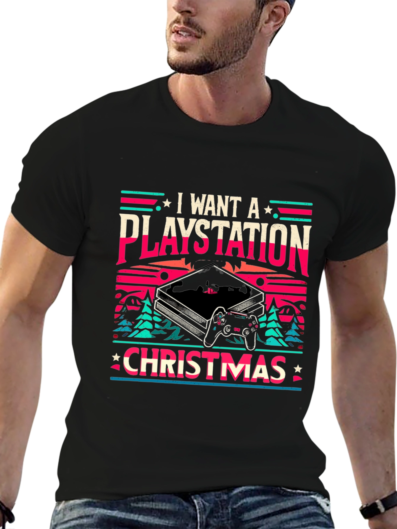 I Want A Playstation Christmas T-Shirt