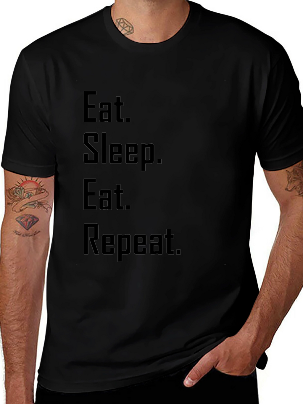 Eat Sleep Eat Repeat Graphic T-Shirt
