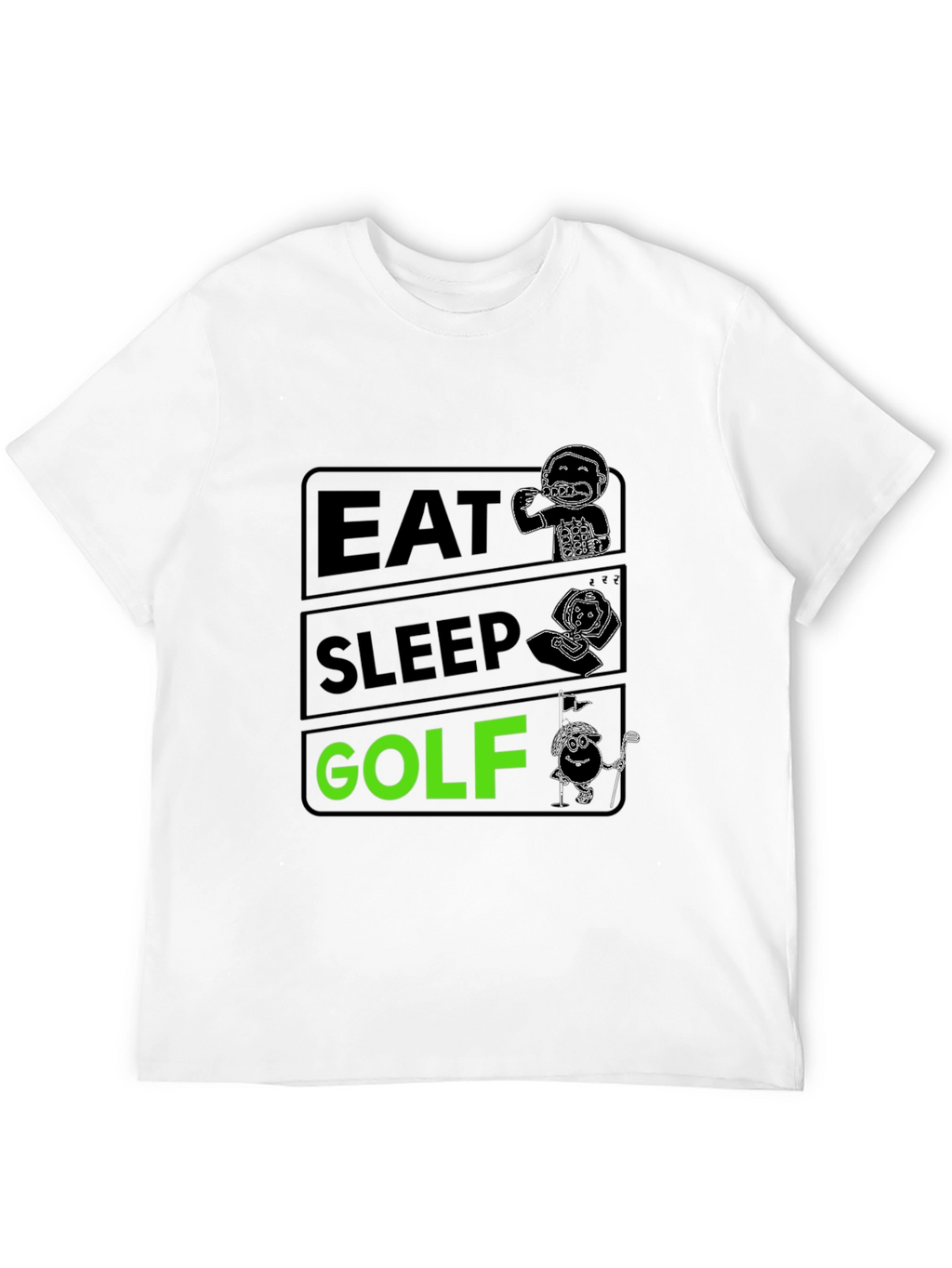 Eat Sleep Golf Black Graphic T-Shirt