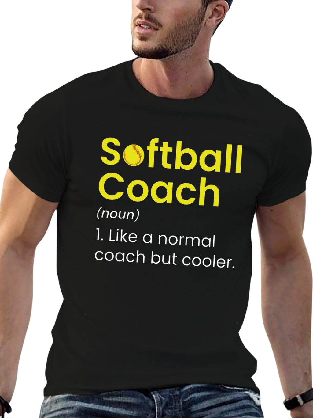Softball Coach Definition Novelty Graphic Tee