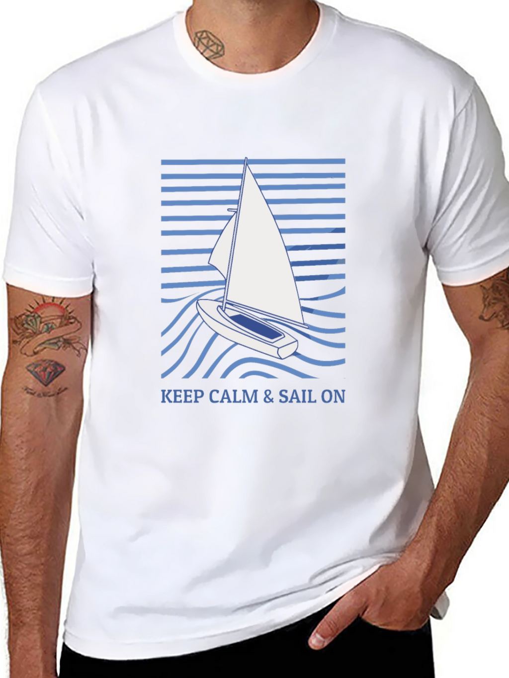 Keep Calm & Sail On Graphic T-Shirt