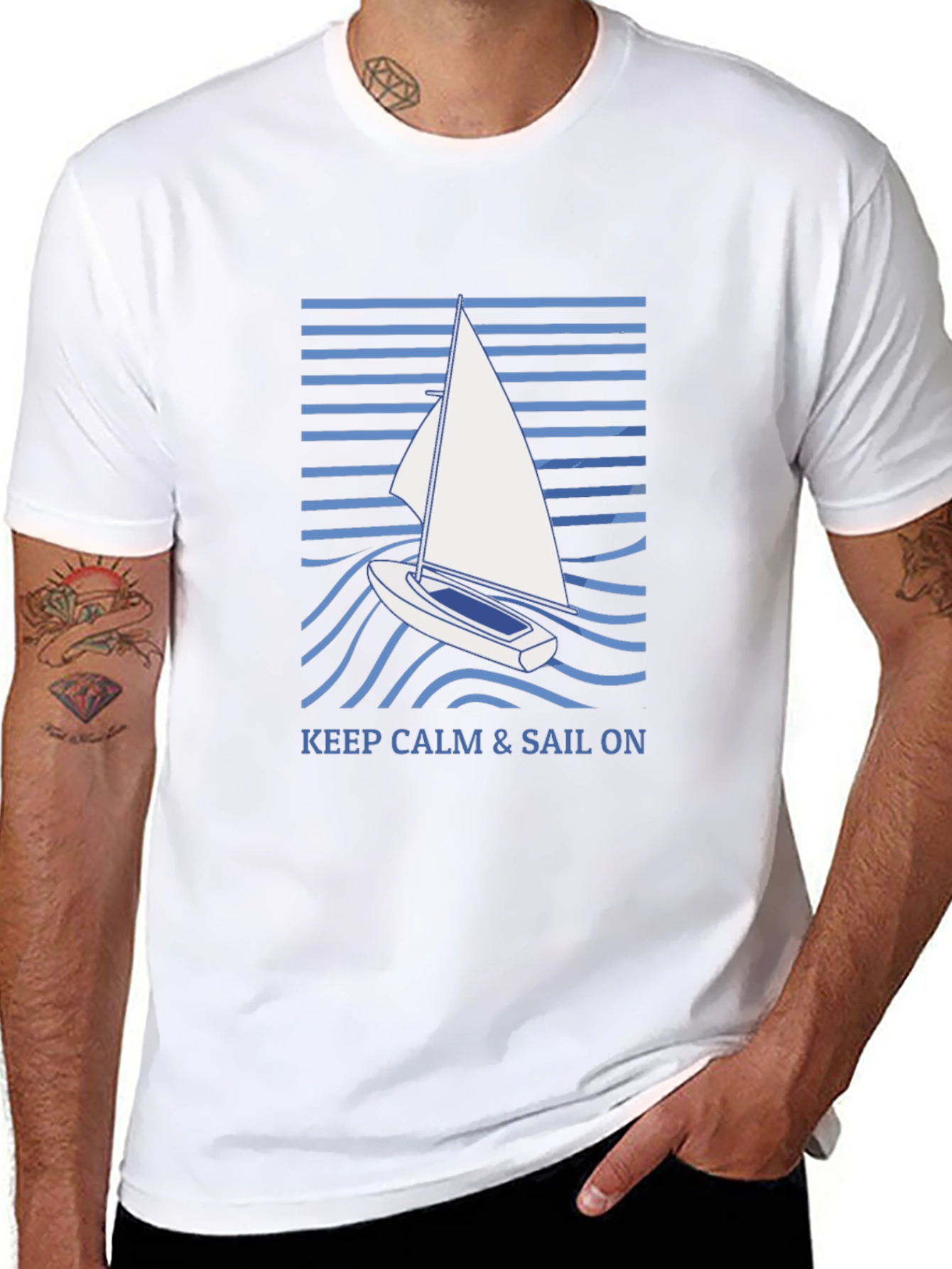 Keep Calm & Sail On Graphic T-Shirt