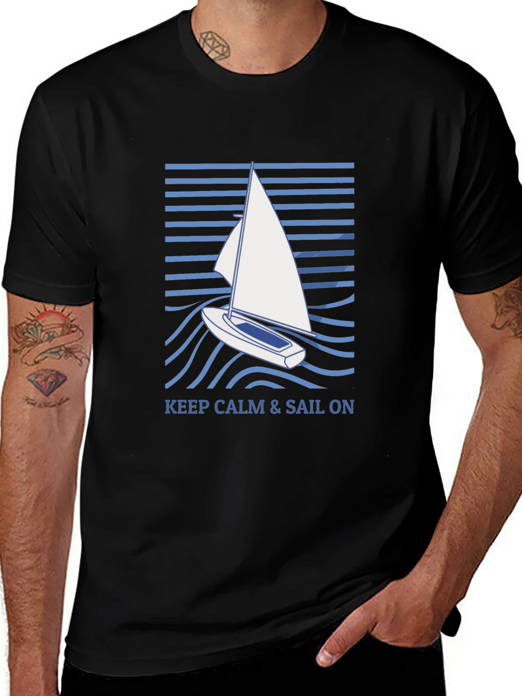 Keep Calm & Sail On Graphic T-Shirt