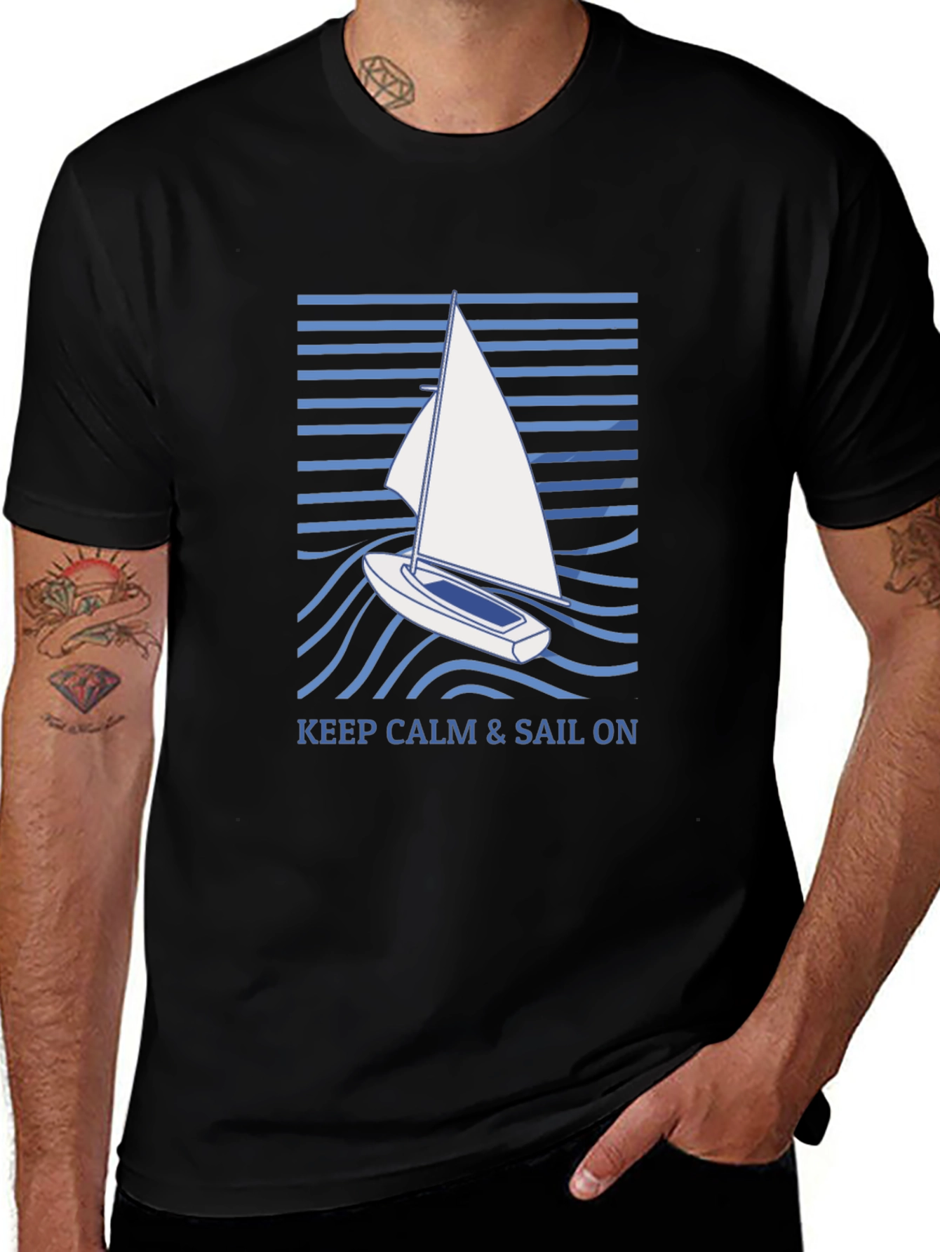 Keep Calm & Sail On Graphic T-Shirt
