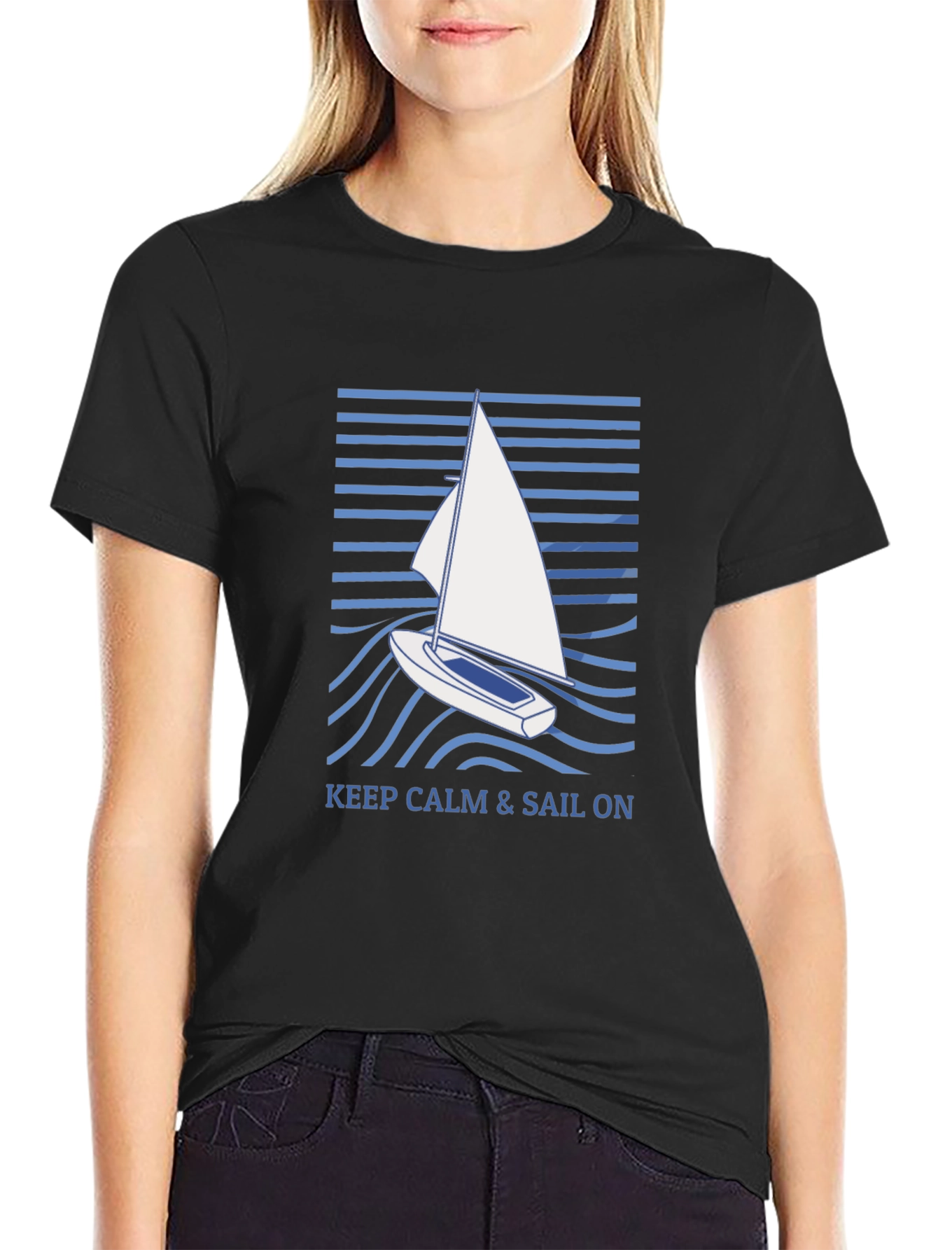 Keep Calm & Sail On Graphic T-Shirt