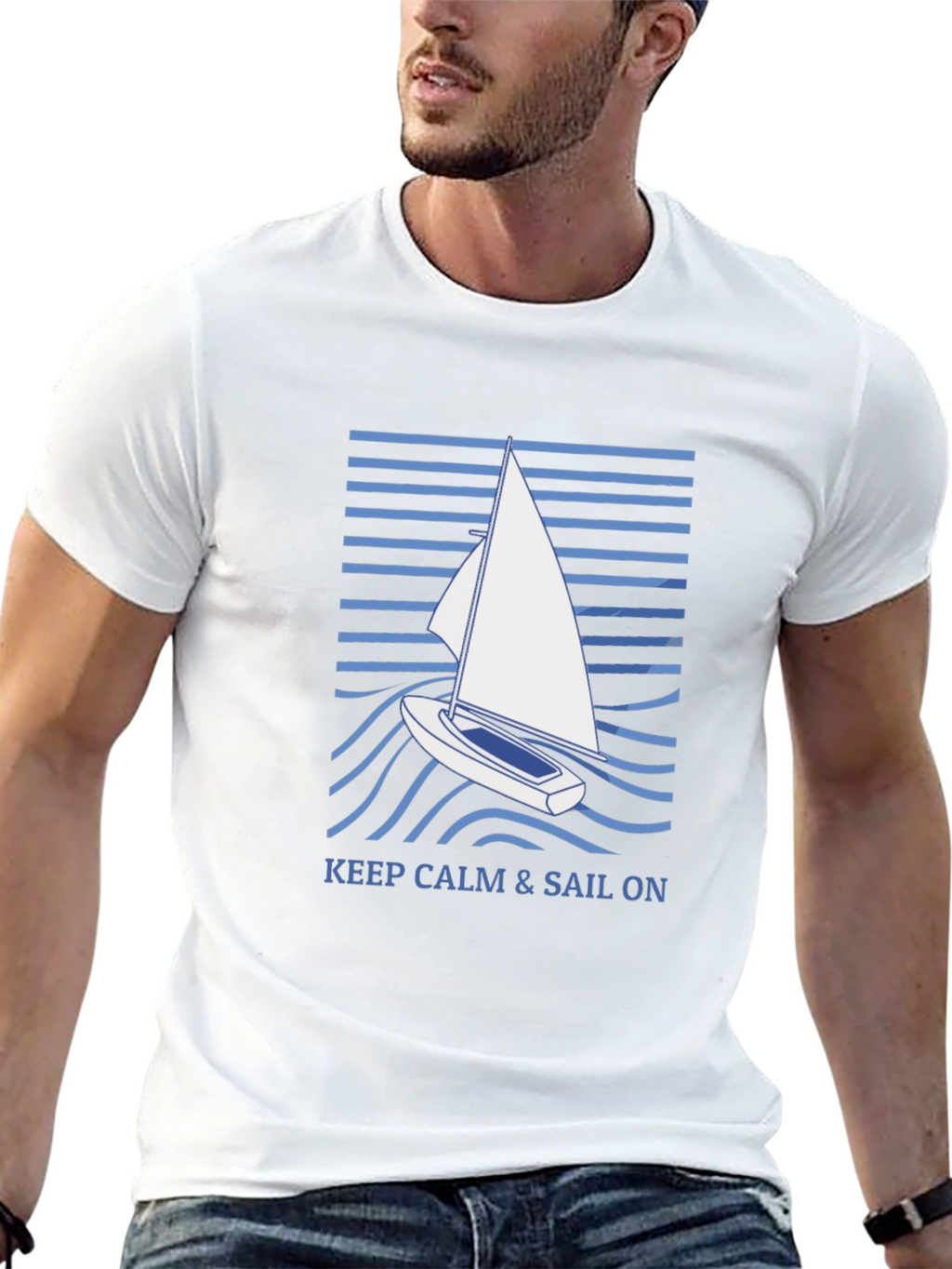 Keep Calm & Sail On Graphic T-Shirt