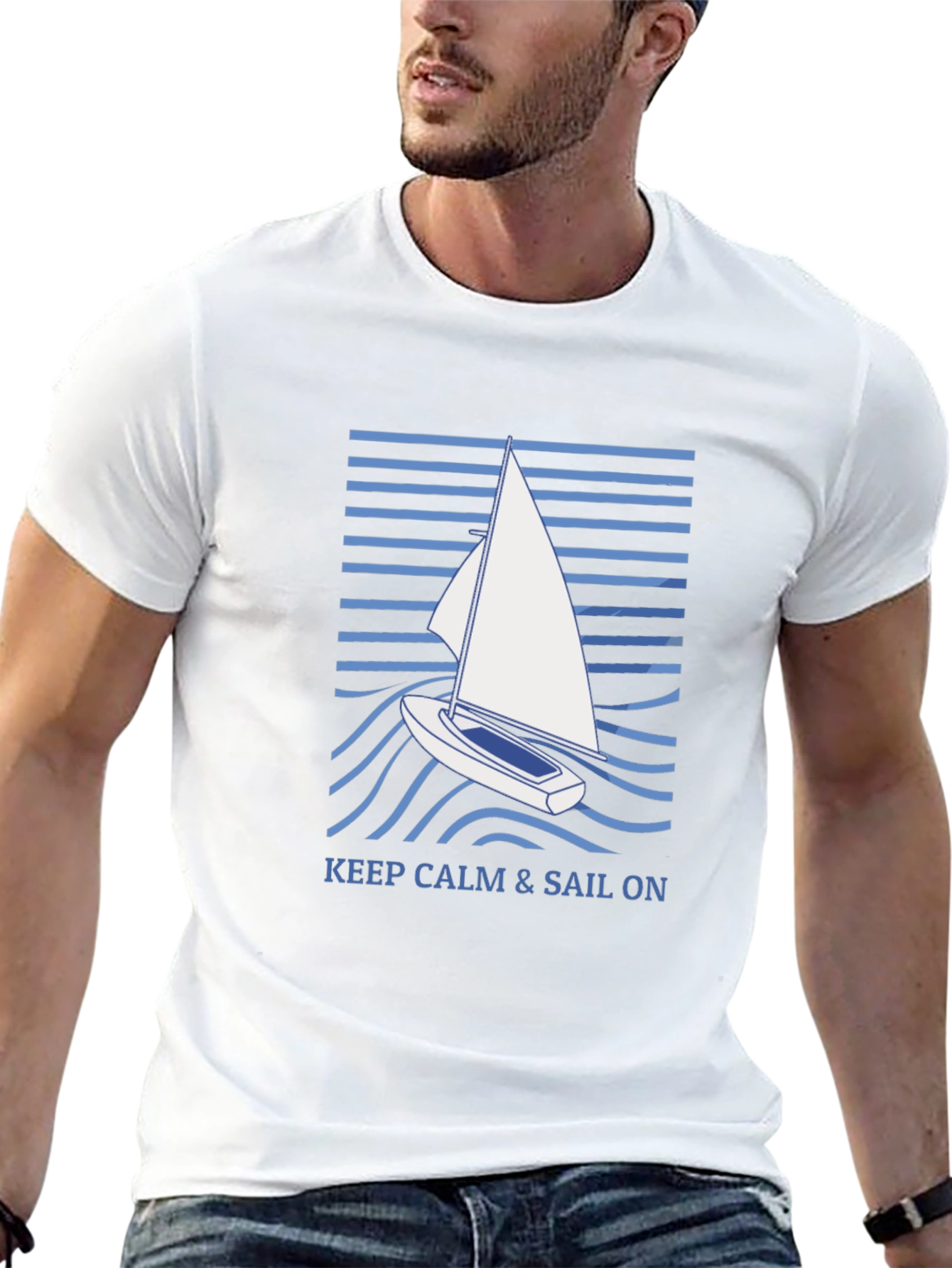 Keep Calm & Sail On Graphic T-Shirt