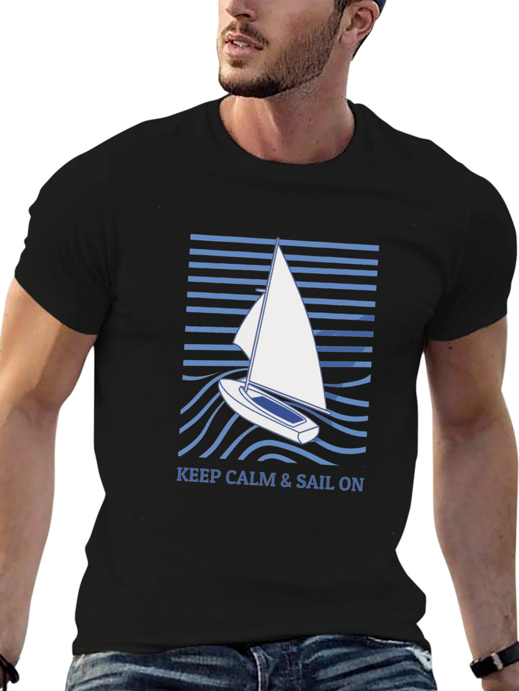 Keep Calm & Sail On Graphic T-Shirt