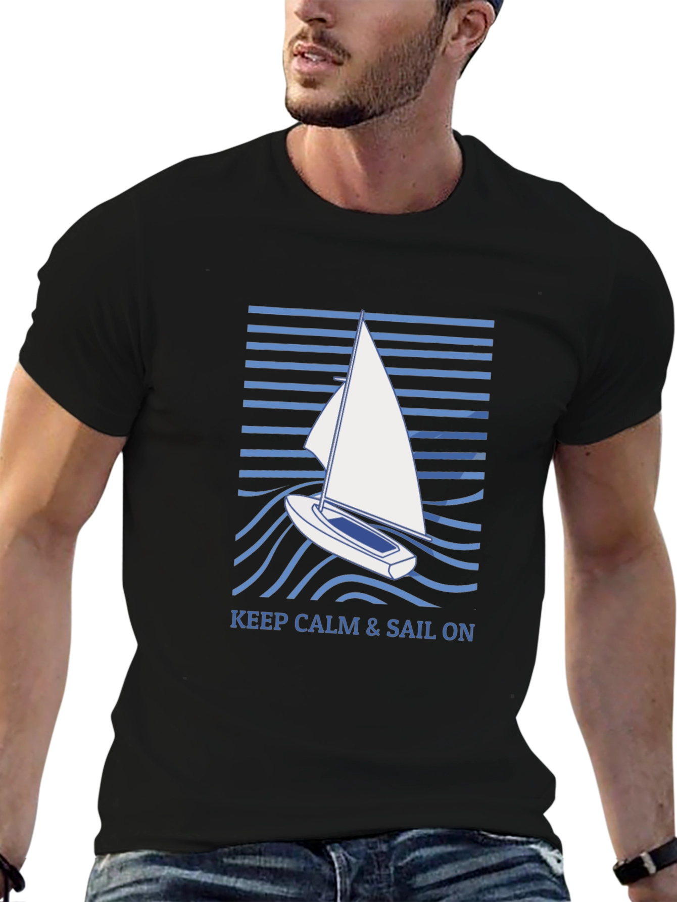 Keep Calm & Sail On Graphic T-Shirt
