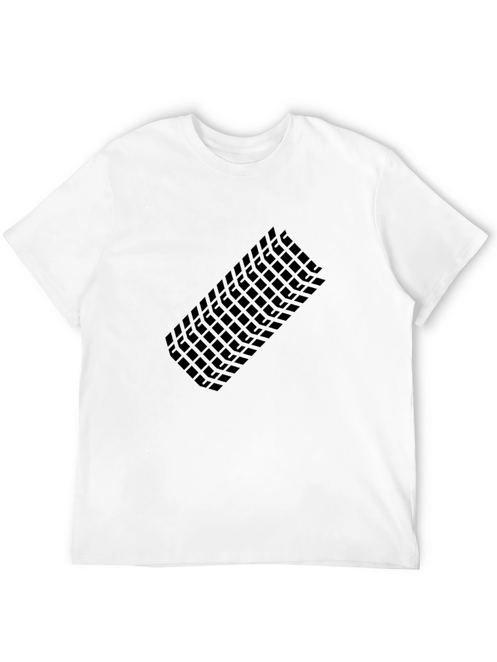 Modern Grid Graphic Tee - Black Casual T-Shirt
