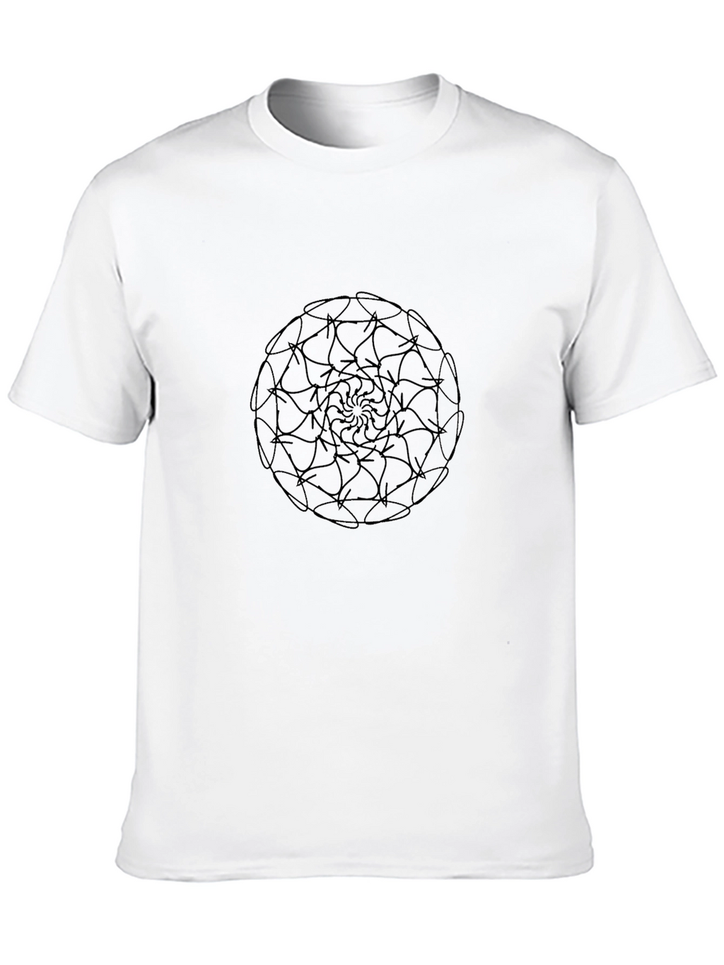 Black Mandala Print Crew Neck T-Shirt