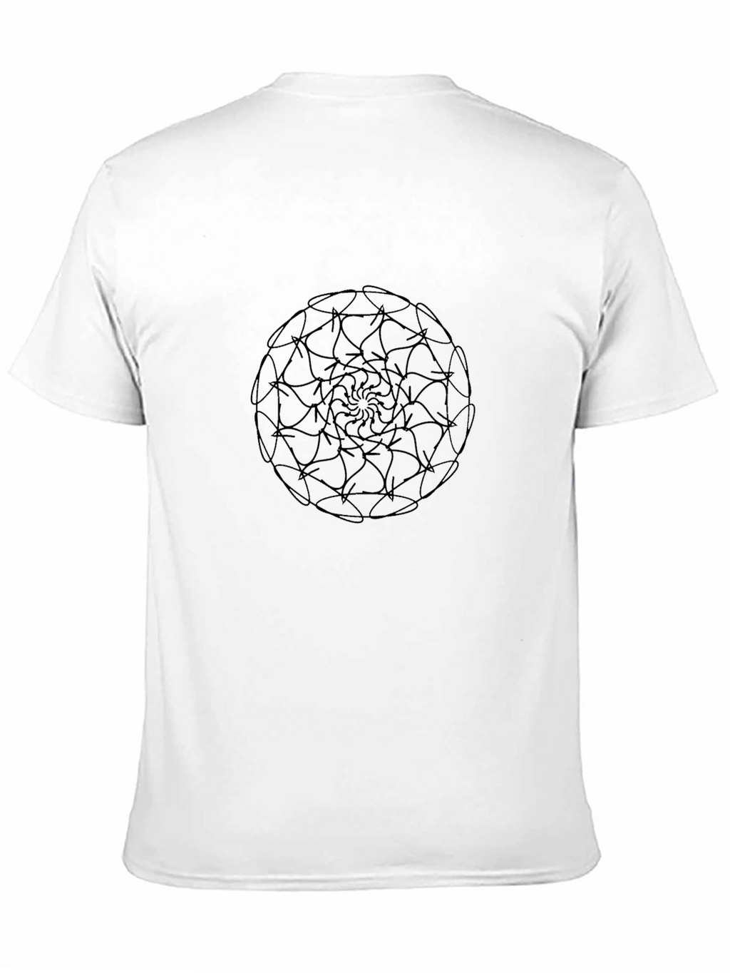 Black Mandala Print Crew Neck T-Shirt