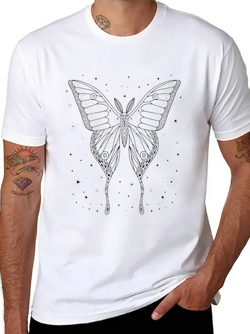 Moth Graphic Tee - Dark Unisex T-Shirt