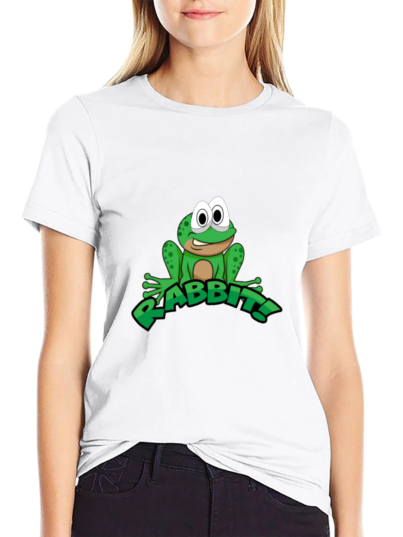 Frog RABBIT! Graphic Tee - Black Cotton T-Shirt