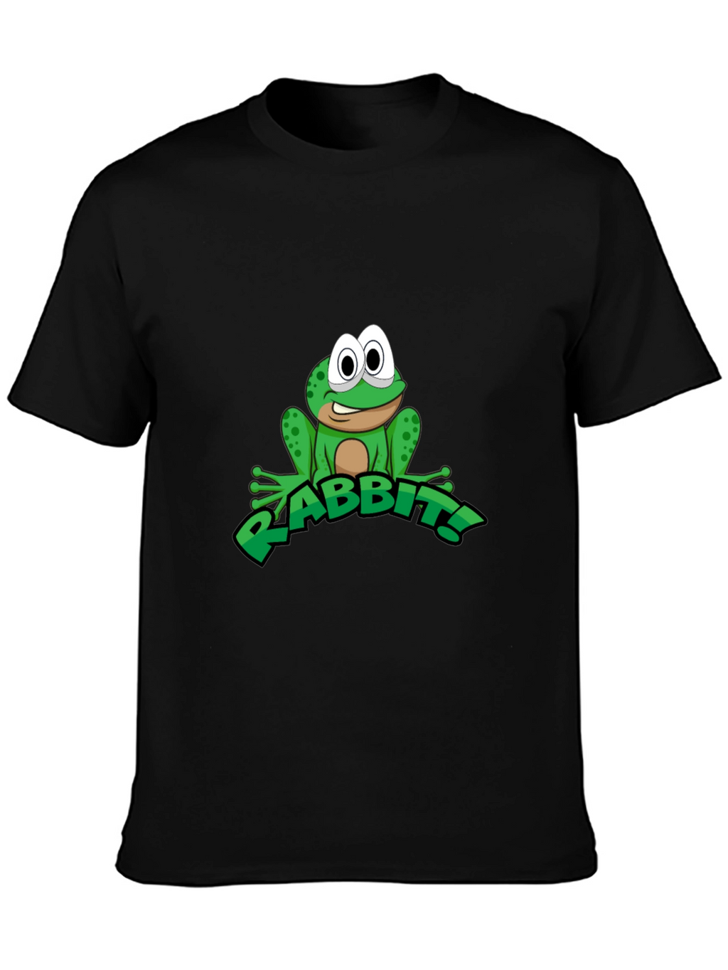 Frog RABBIT! Graphic Tee - Black Cotton T-Shirt