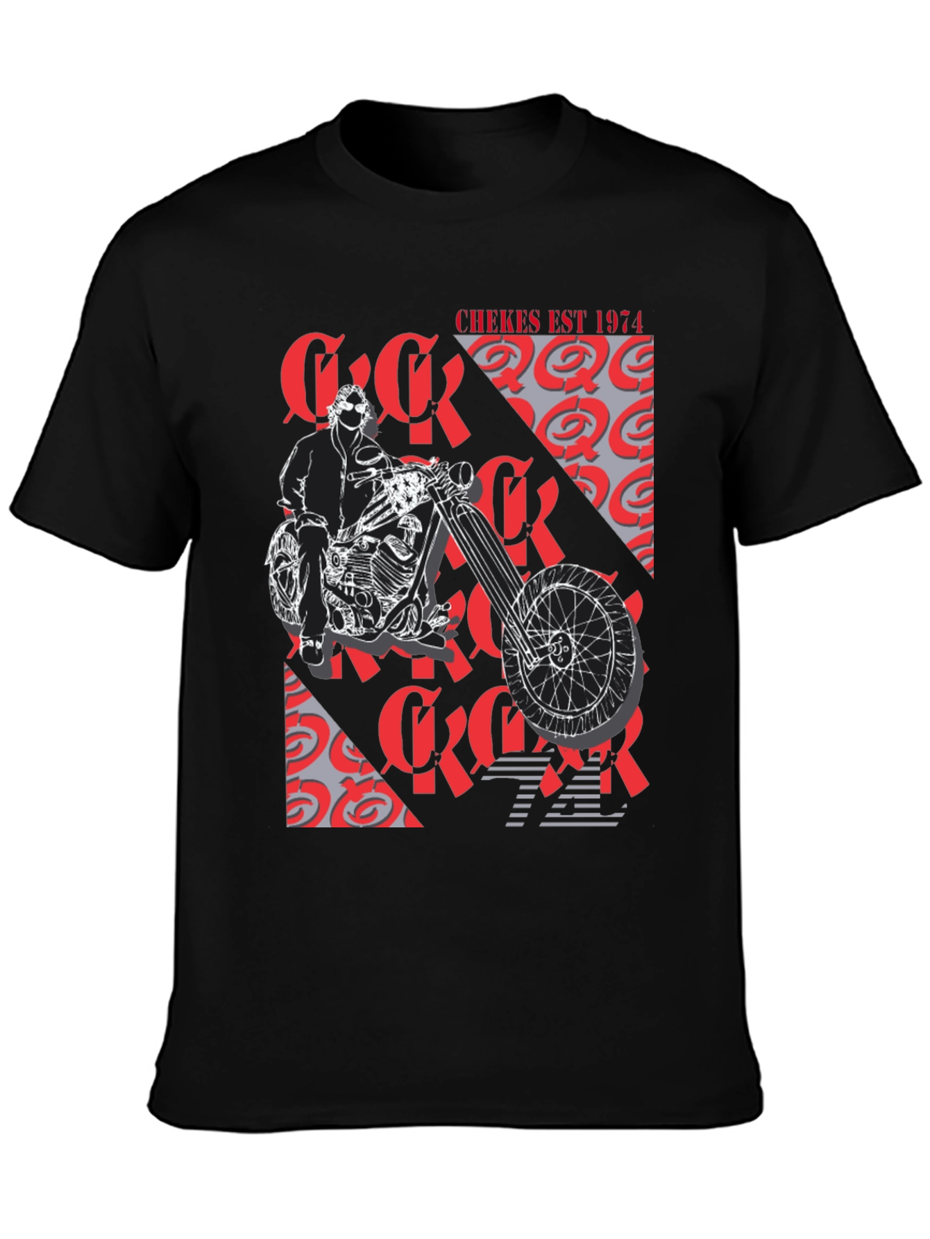 Chekes Est 1974 Black Graphic T-Shirt