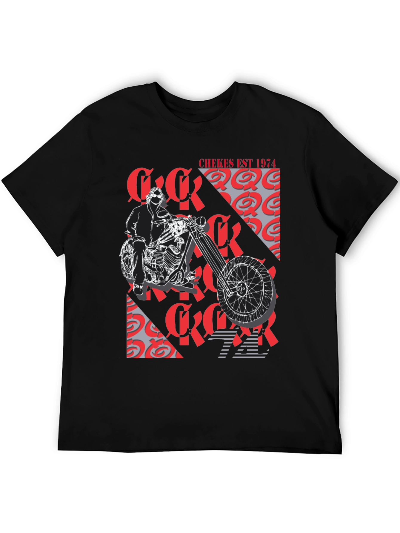 Chekes Est 1974 Black Graphic T-Shirt