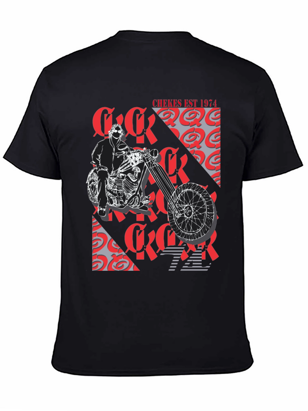 Chekes Est 1974 Black Graphic T-Shirt