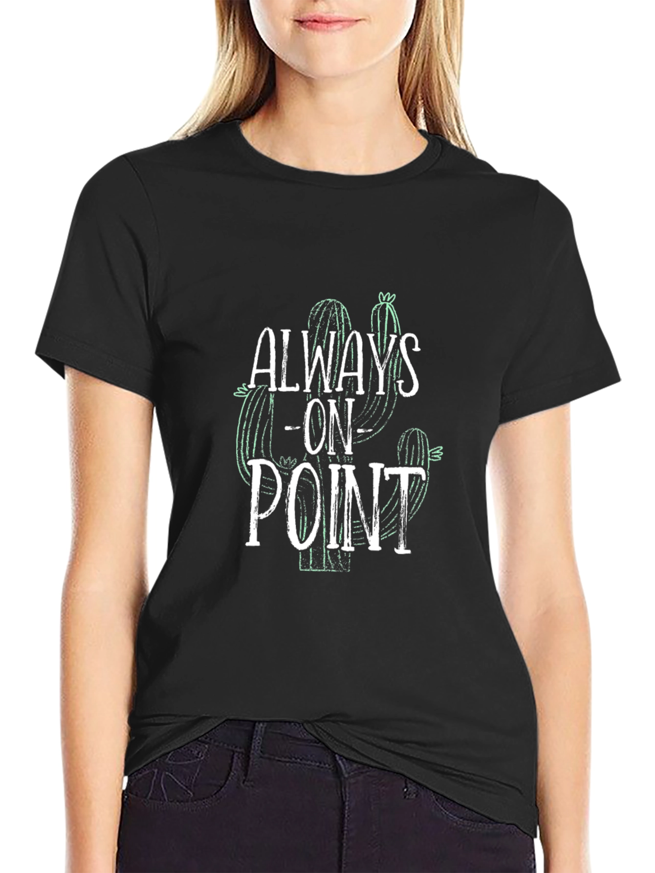 Always On Point Cactus Graphic Tee - Black