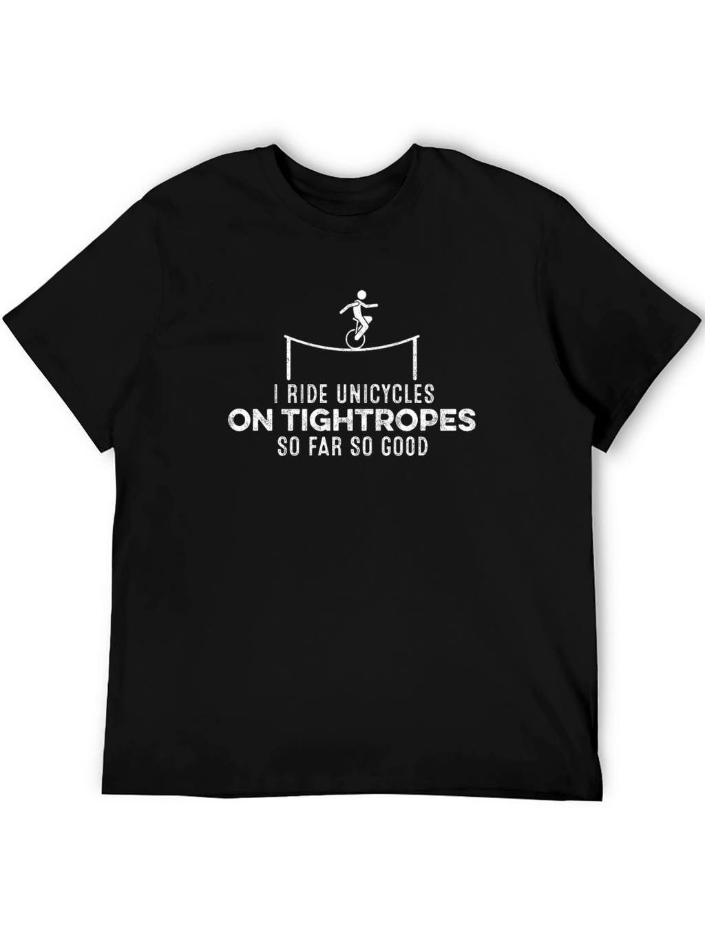 Unicycle Tightrope Rider Graphic Tee - Black