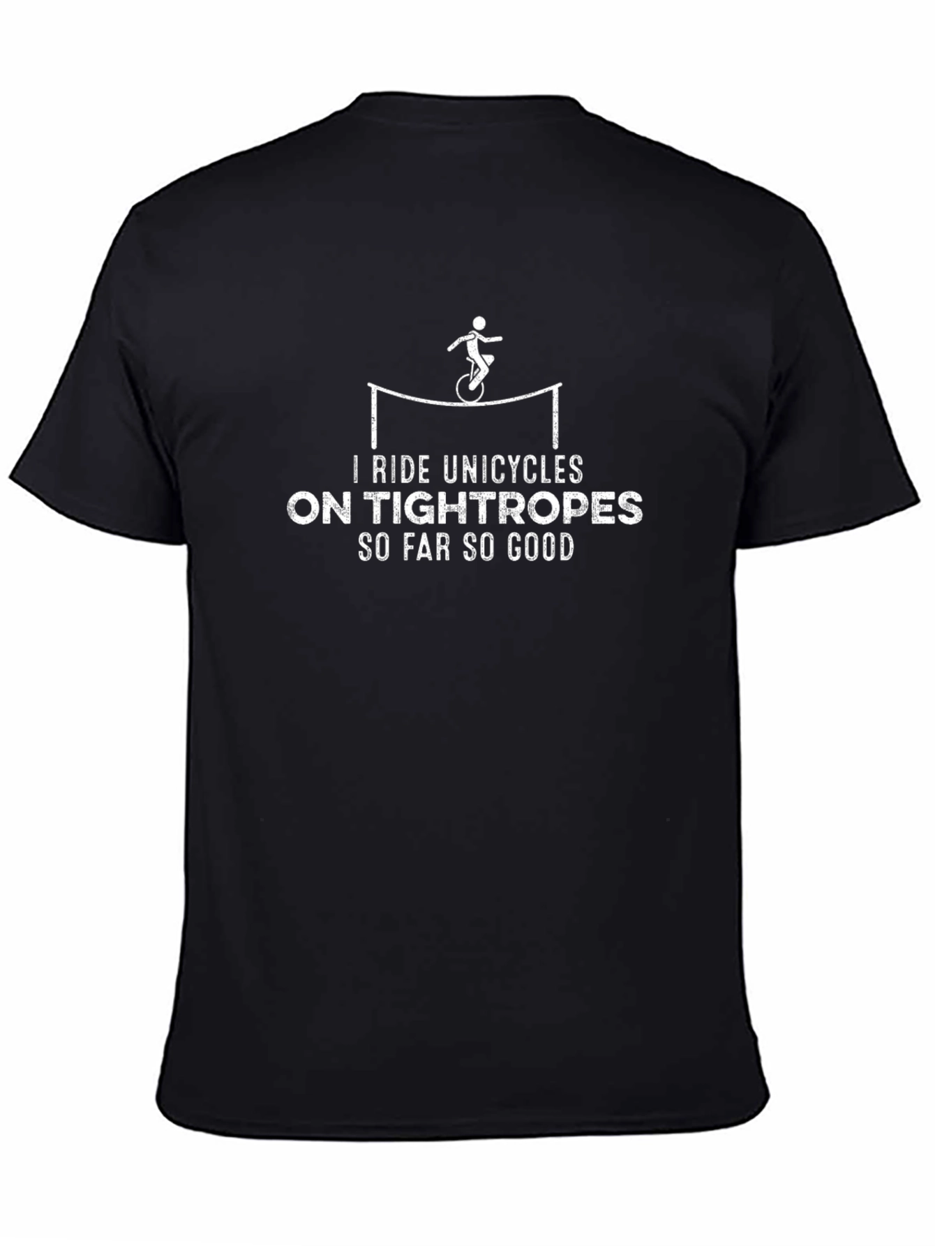 Unicycle Tightrope Rider Graphic Tee - Black