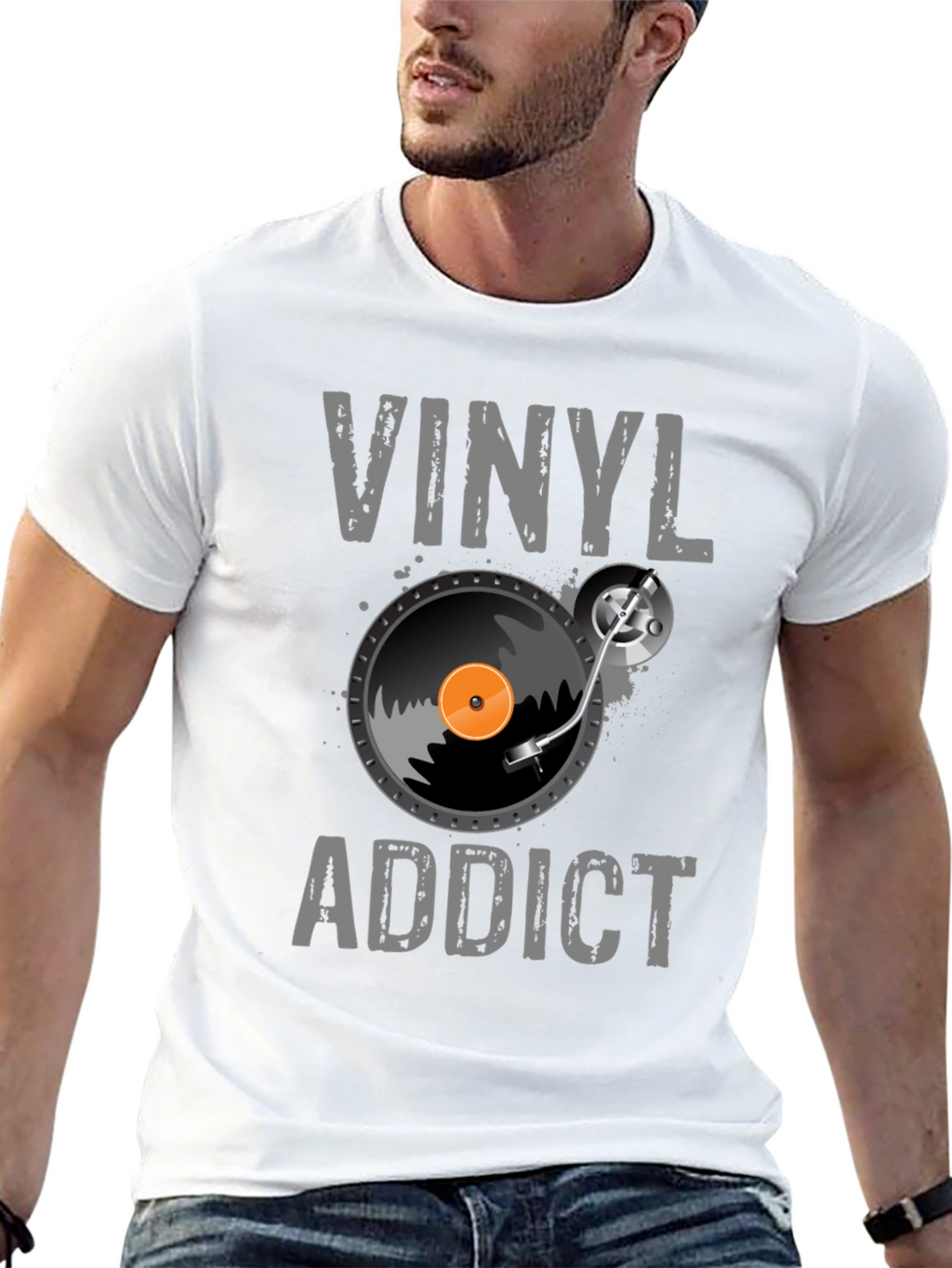 Vinyl Addict Graphic T-Shirt - Music Lover Tee