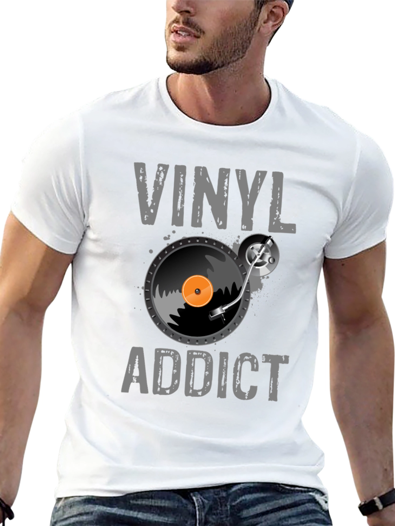 Vinyl Addict Graphic T-Shirt - Music Lover Tee