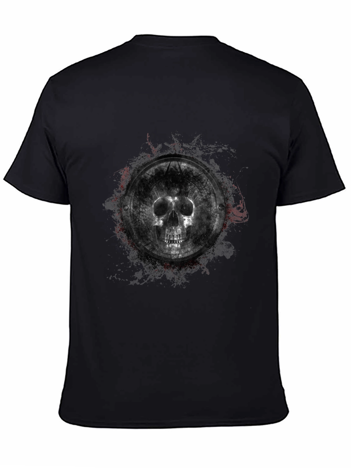 Skull Shield Graphic Black T-Shirt