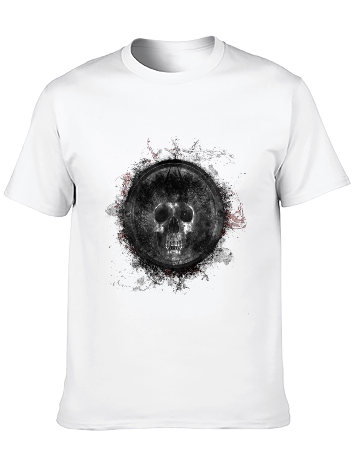 Skull Shield Graphic Black T-Shirt