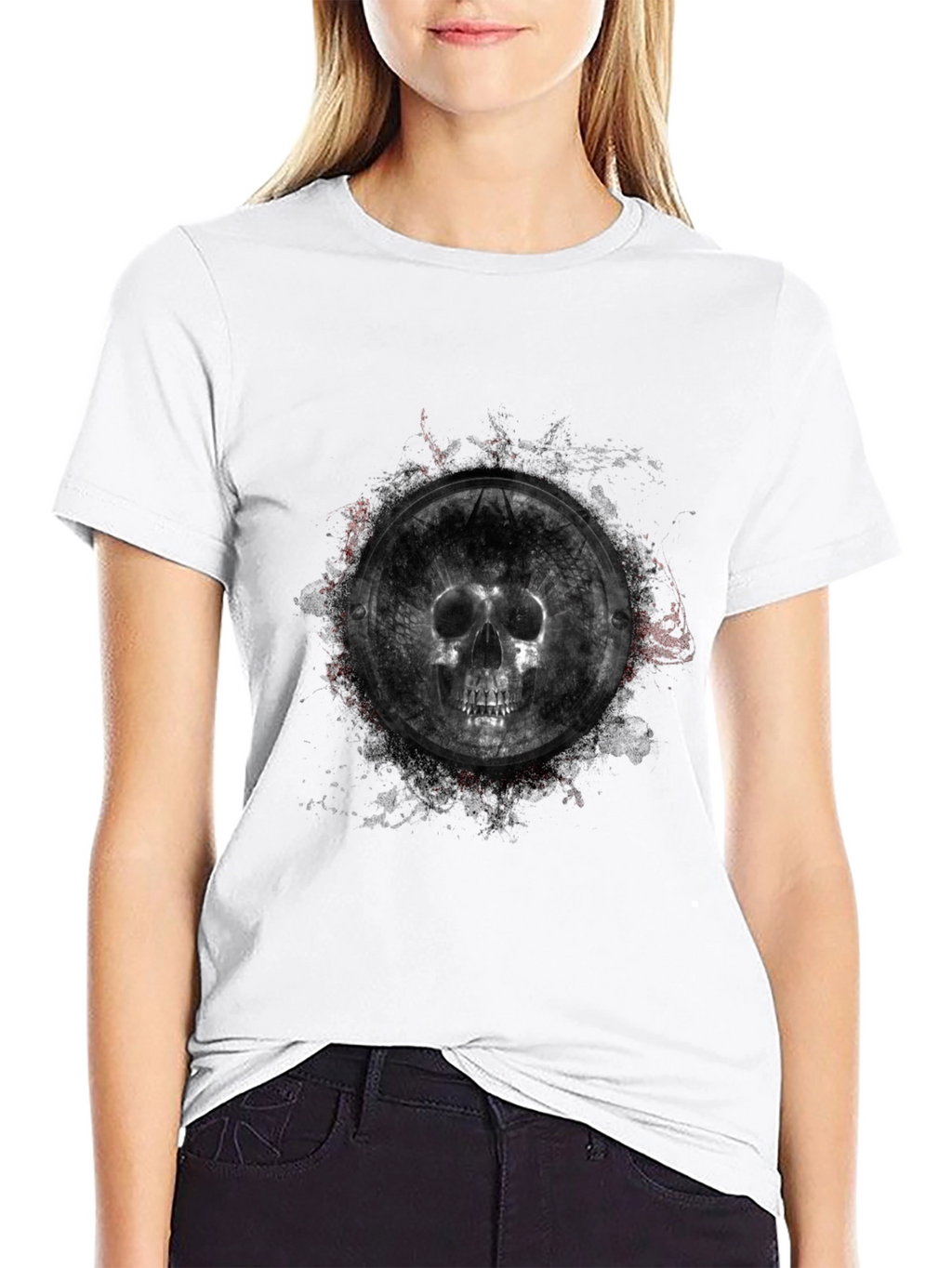 Skull Shield Graphic Black T-Shirt