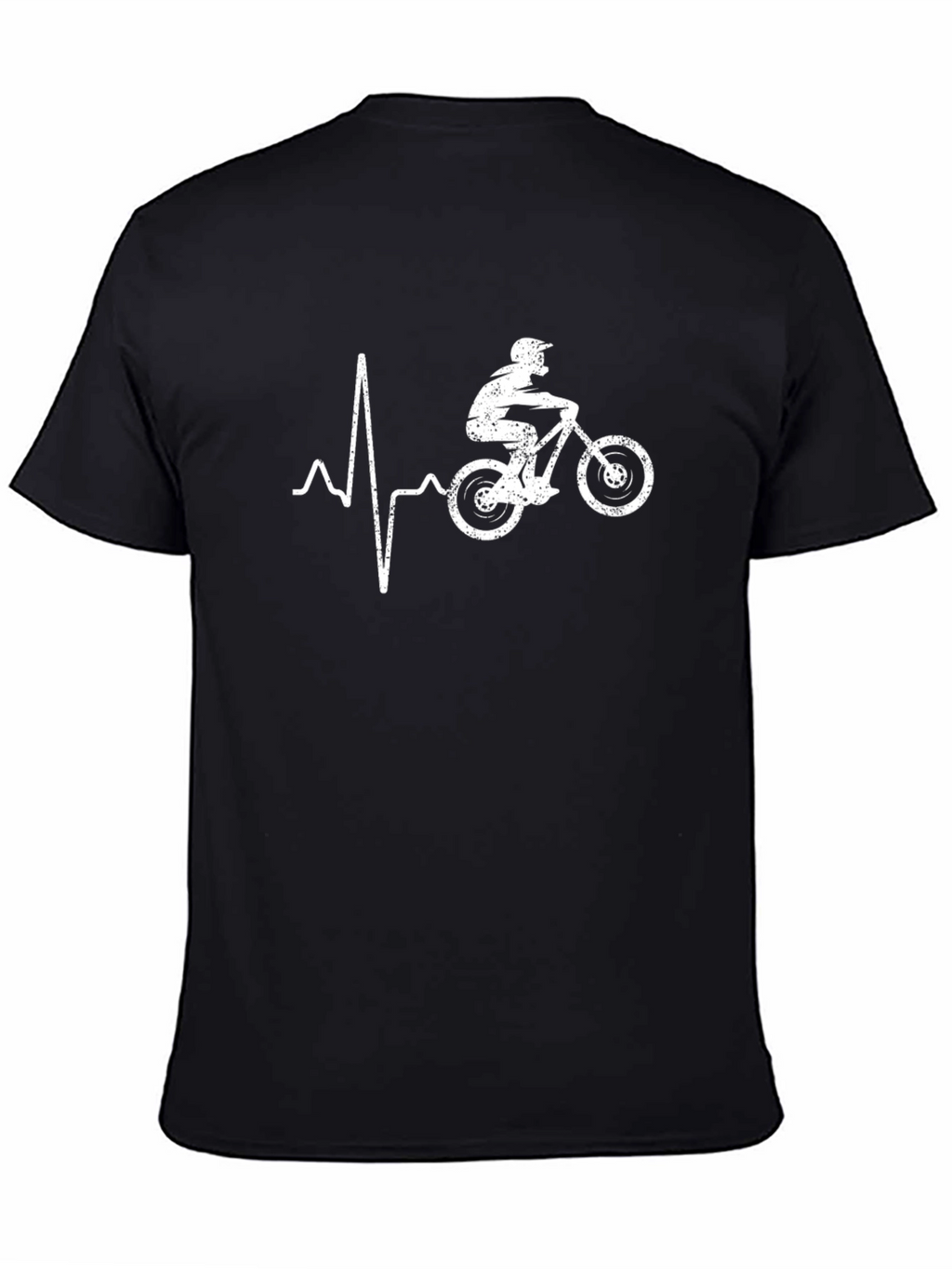 Mountain Biker Heartbeat Graphic Tee - Black