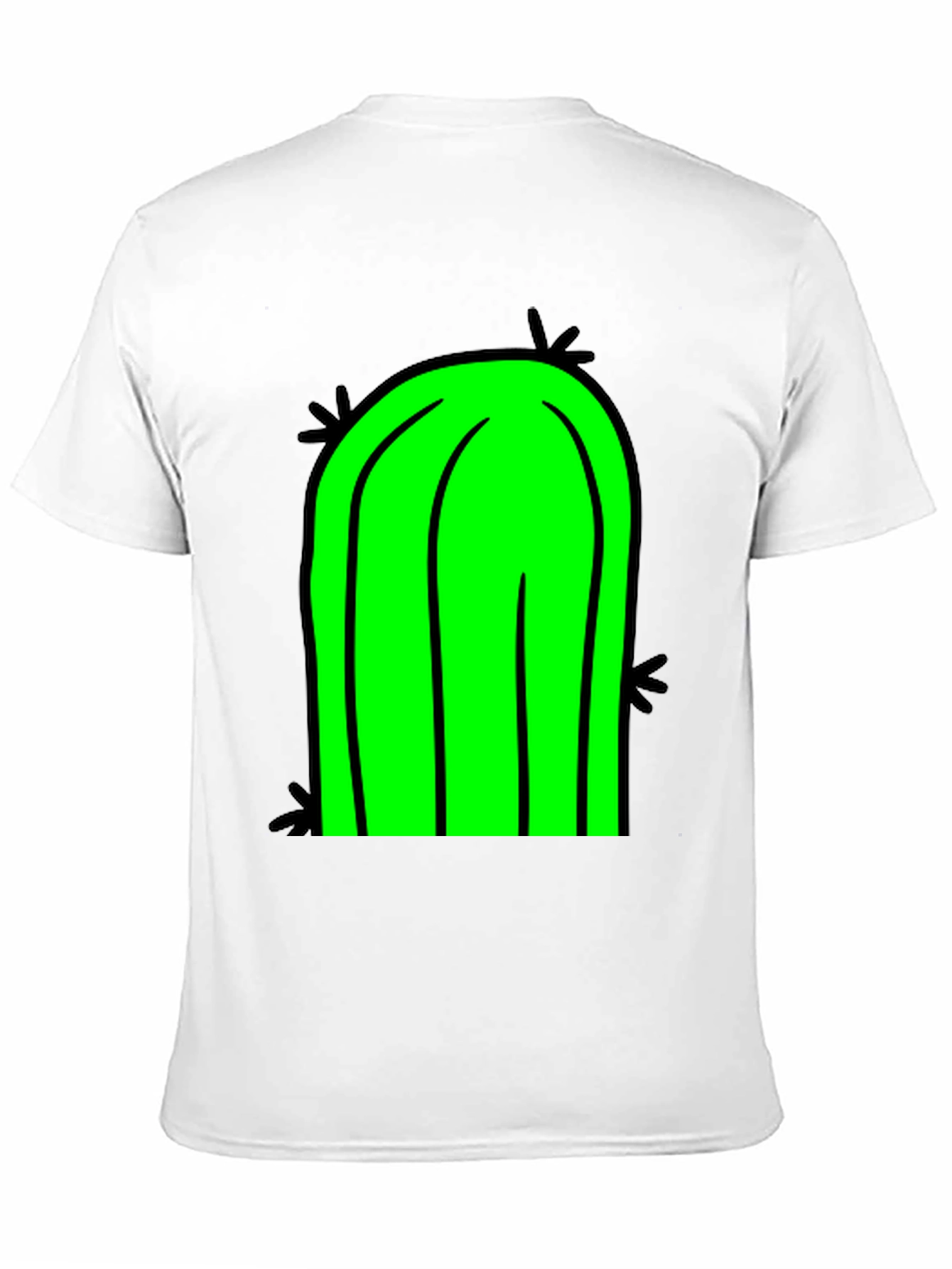 Fun Cactus Graphic Tee - Black Cotton T-Shirt
