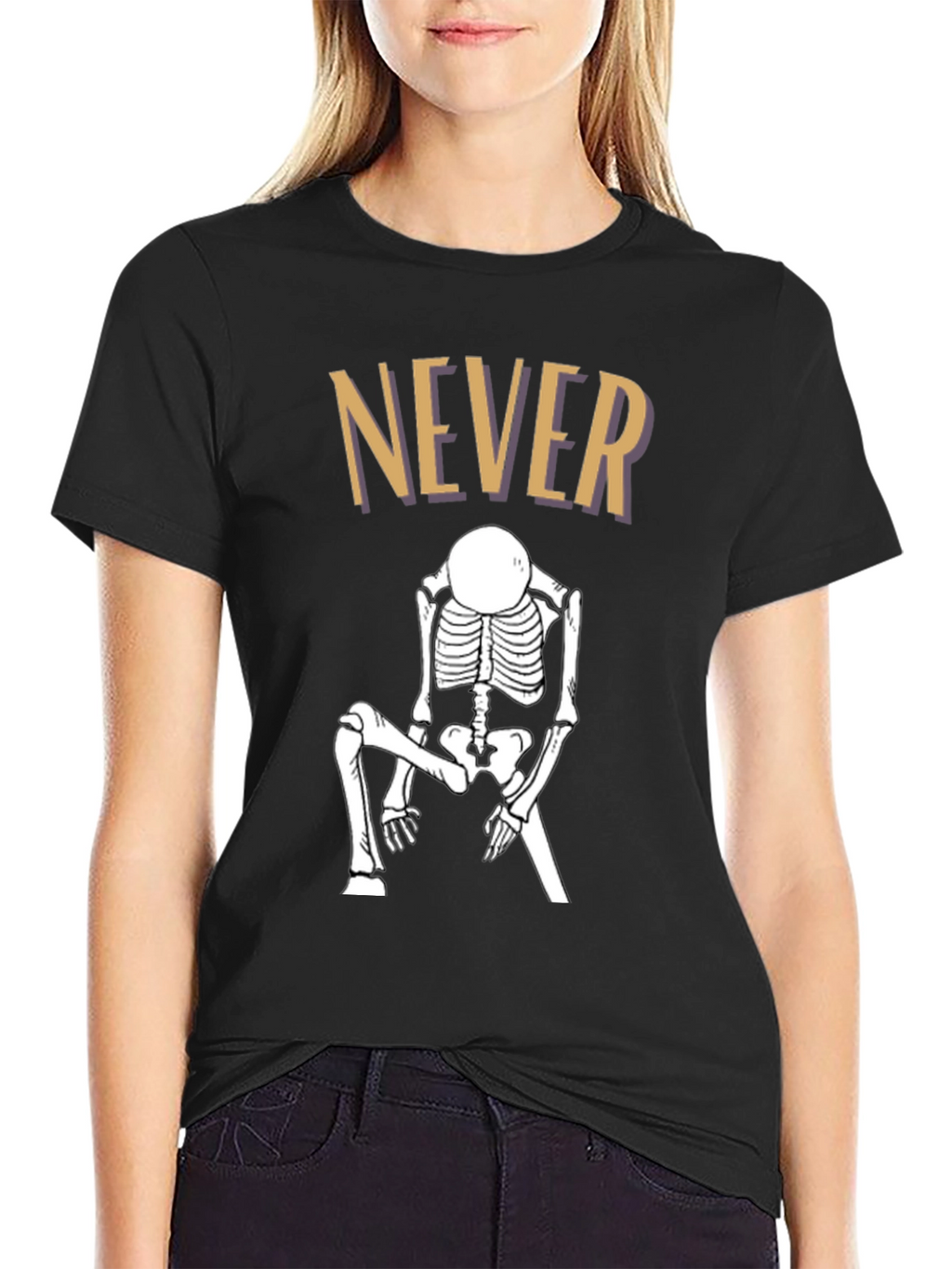 Never Dead Skeleton T-Shirt - Black Humor Tee