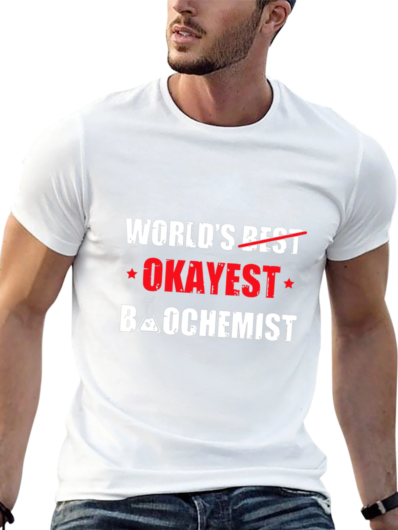 Worlds Okayest Biochemist Black T-Shirt