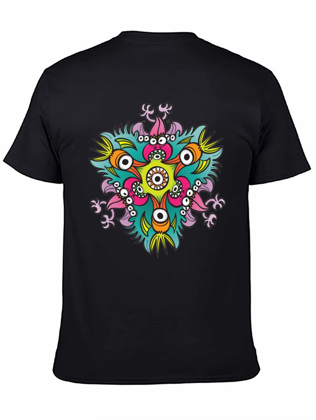 Eye-Catching Graphic Print Black T-Shirt