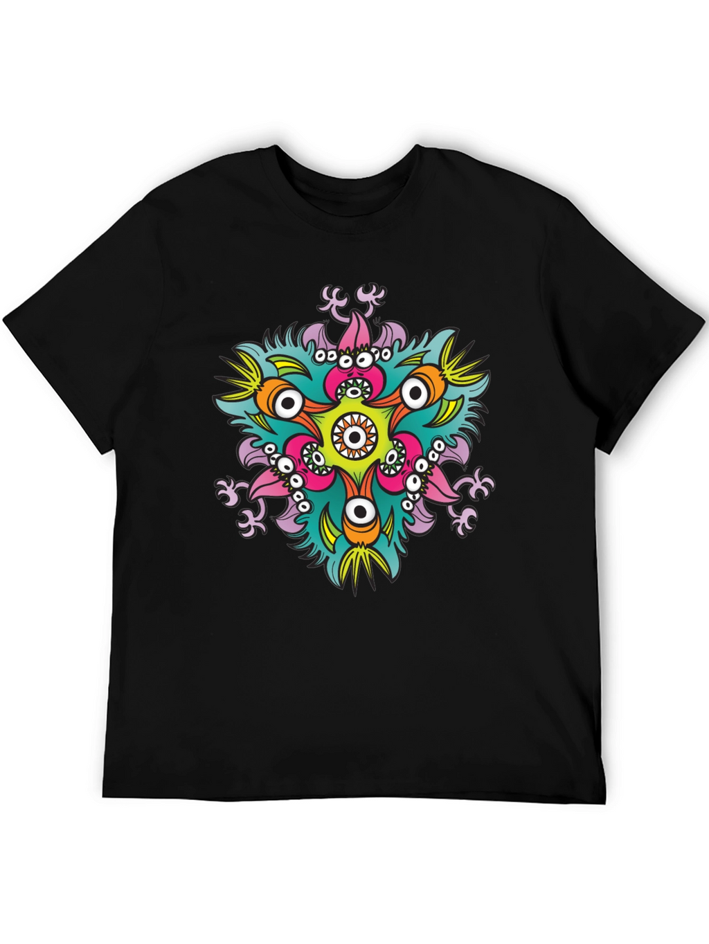Eye-Catching Graphic Print Black T-Shirt