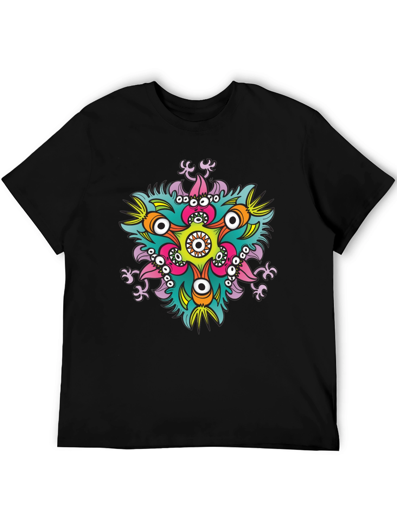 Eye-Catching Graphic Print Black T-Shirt