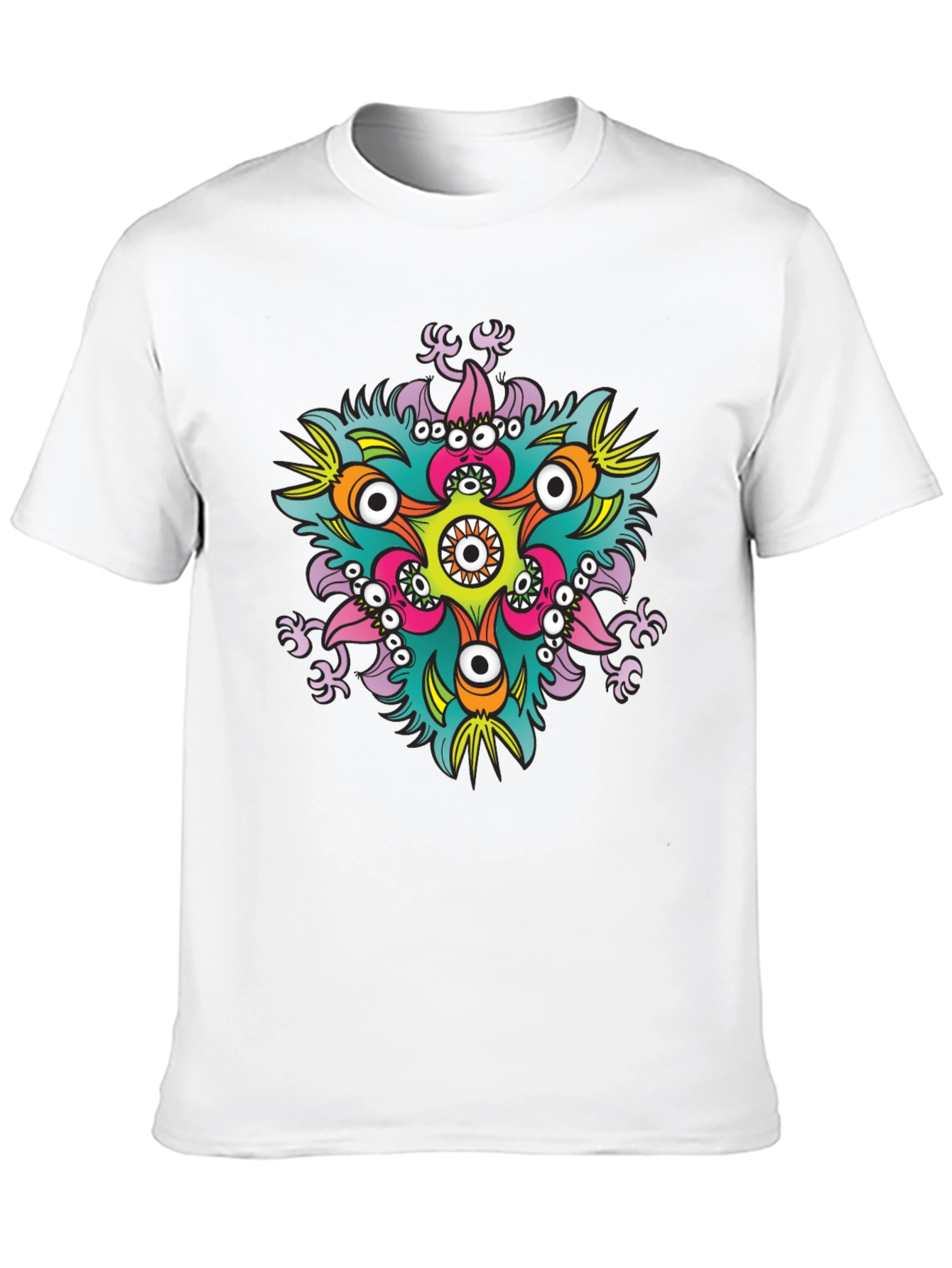 Eye-Catching Graphic Print Black T-Shirt