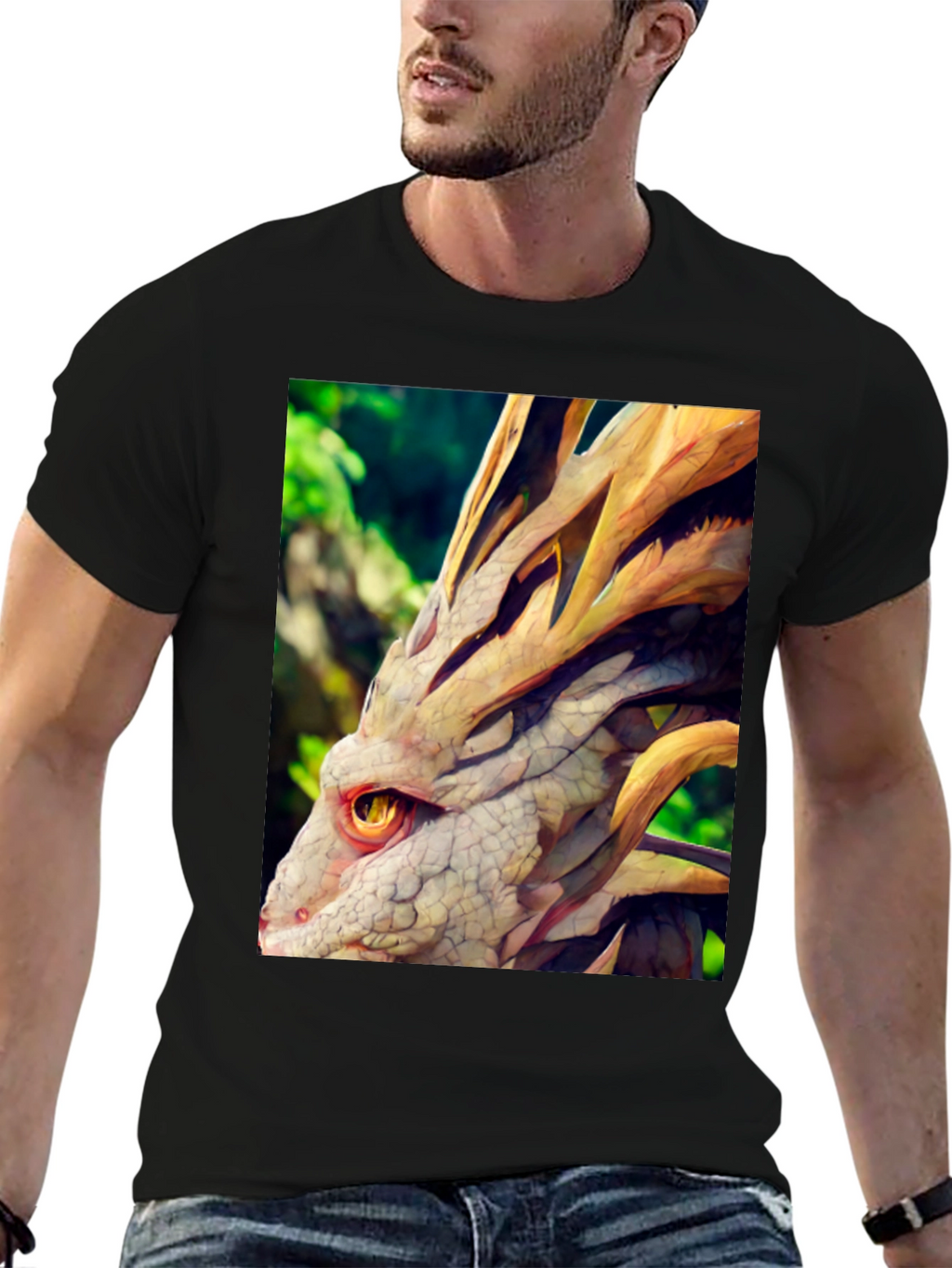 Dragon Head Graphic Tee - Unique Fantasy Design