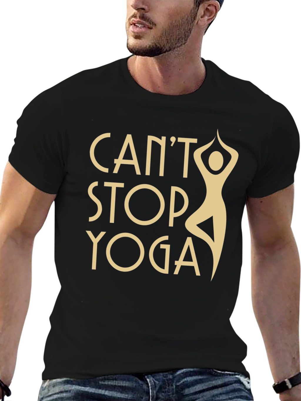 Cant Stop Yoga Black T-Shirt - Workout Apparel