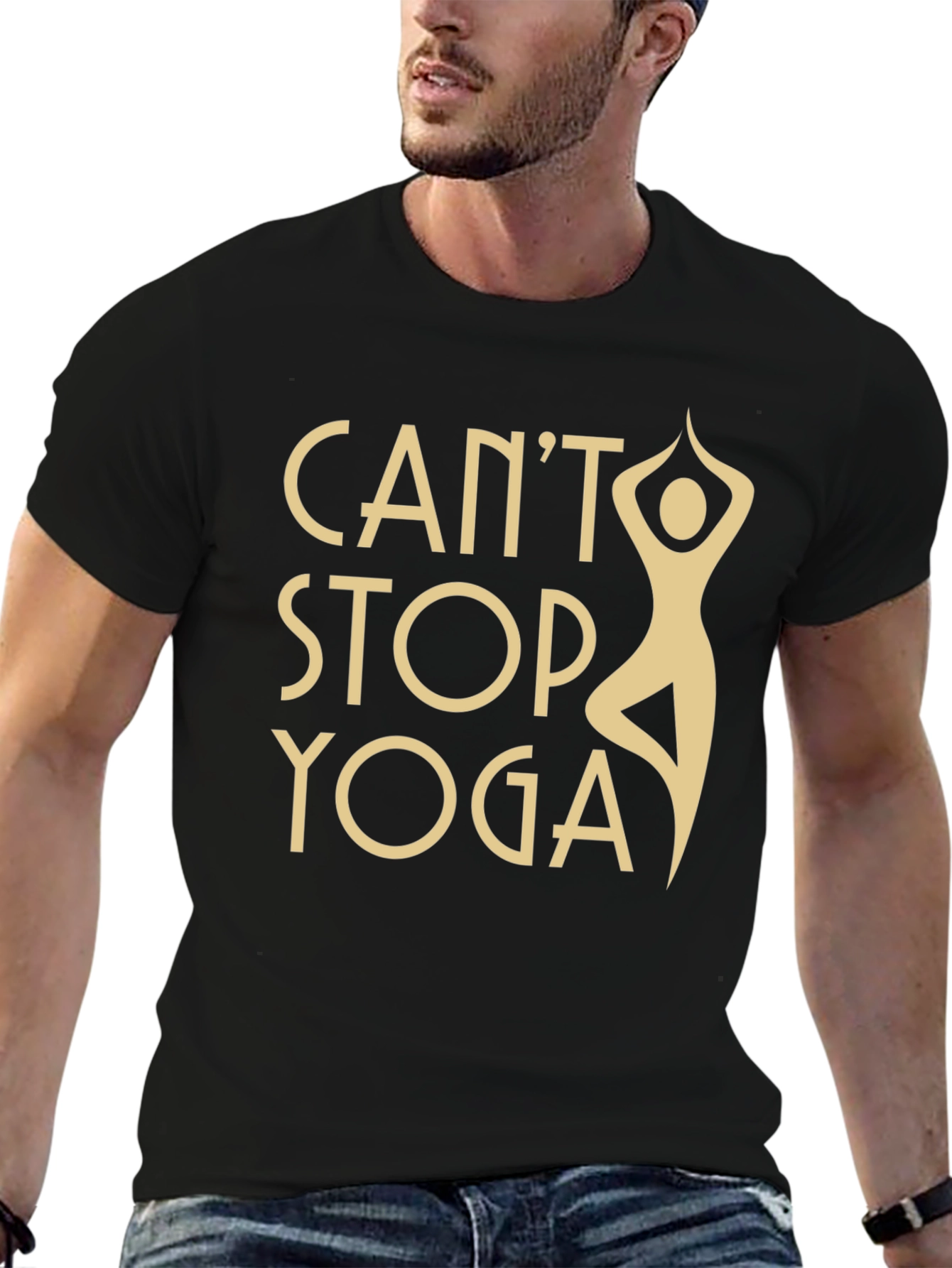 Cant Stop Yoga Black T-Shirt - Workout Apparel